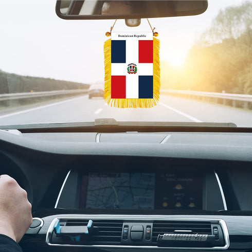 Dominican Republic Rearview Mirror Flag - CaribeHeart Dominican Republic