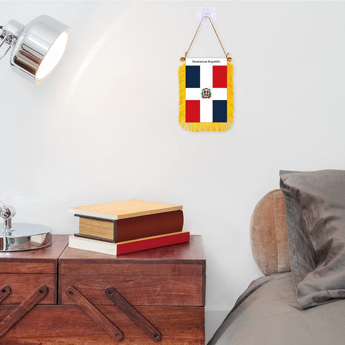 Dominican Republic Rearview Mirror Flag - CaribeHeart Dominican Republic