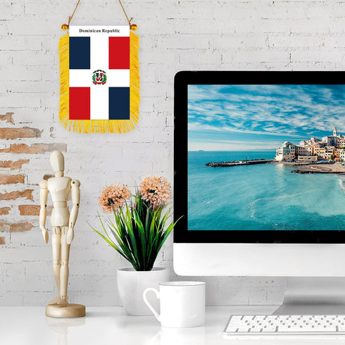 Dominican Republic Rearview Mirror Flag - CaribeHeart Dominican Republic