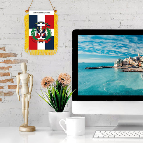 Dominican Republic Rearview Mirror Flag - CaribeHeart Dominican Republic