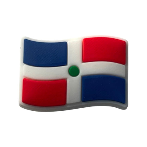 Dominican Republic Wavy Flag Shoe Charm - CaribeHeart Dominican Republic