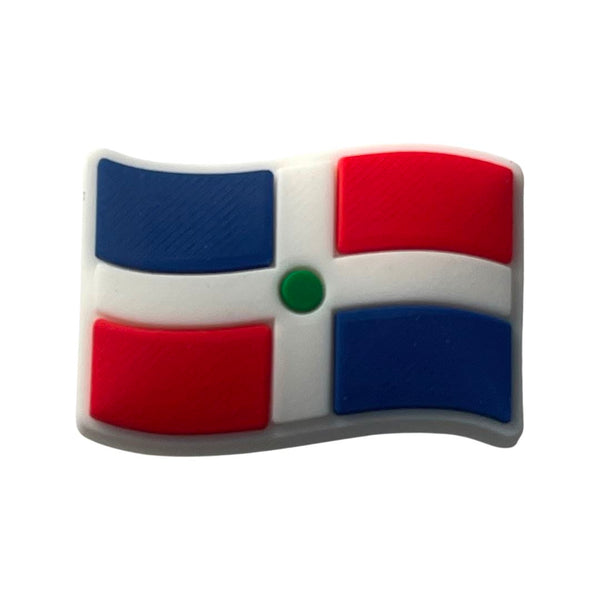 Dominican Republic Wavy Flag Shoe Charm - CaribeHeart Dominican Republic