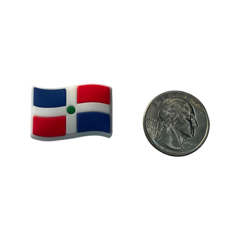 Dominican Republic Wavy Flag Shoe Charm - CaribeHeart Dominican Republic