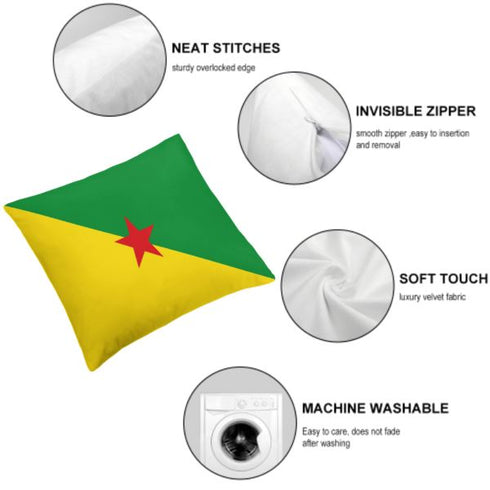 French Guiana Flag Throw Pillow - CaribeHeart French Guiana