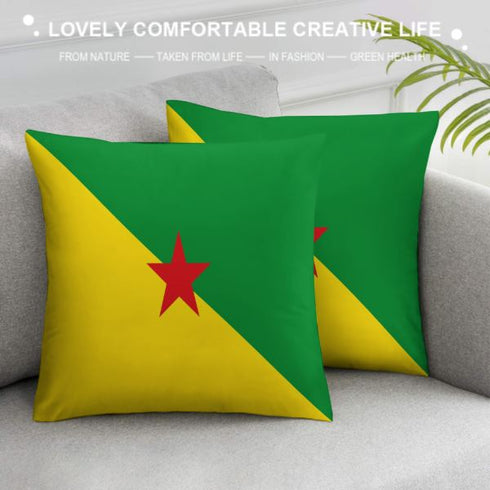 French Guiana Flag Throw Pillow - CaribeHeart French Guiana