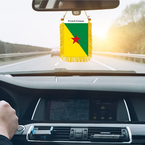French Guiana Rearview Mirror Flag - CaribeHeart French Guiana