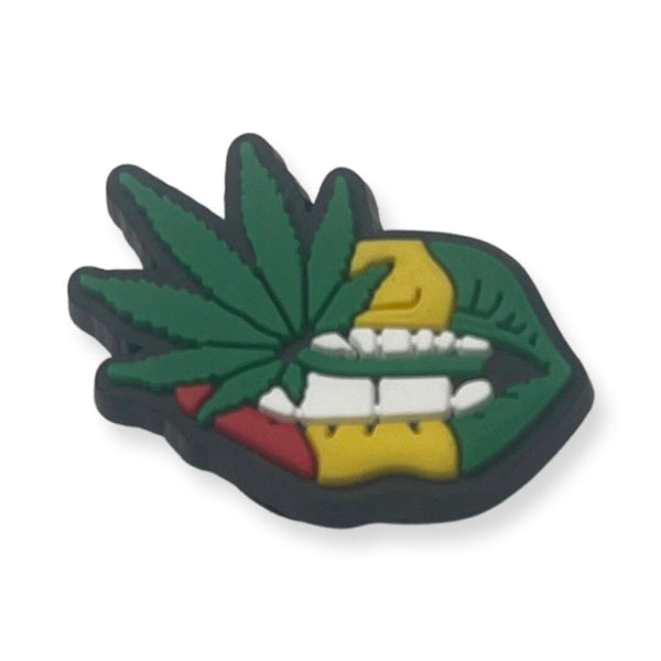 Ganja Rasta Lips Shoe Charm - CaribeHeart 420