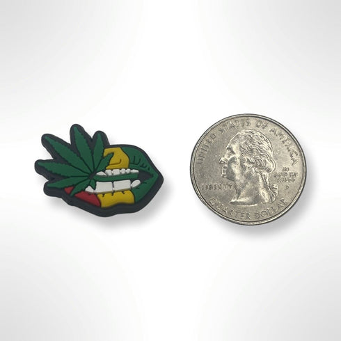 Ganja Rasta Lips Shoe Charm - CaribeHeart 420