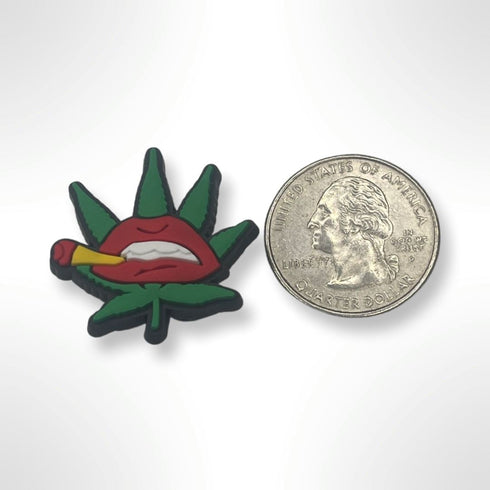 Ganja Spliff Lips Shoe Charm - CaribeHeart 420
