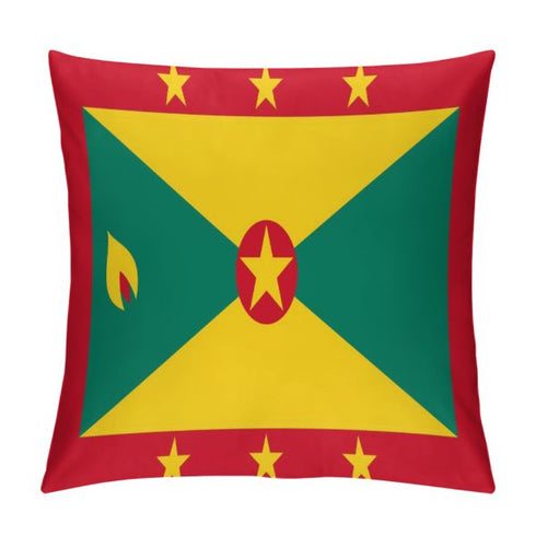 Grenada Flag Throw Pillow - CaribeHeart Grenada