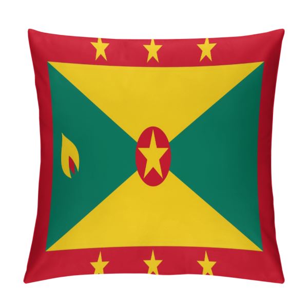 Grenada Flag Throw Pillow - CaribeHeart Grenada