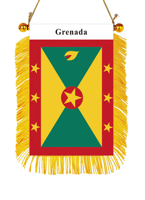 Grenada Rearview Mirror Flag - CaribeHeart Grenada