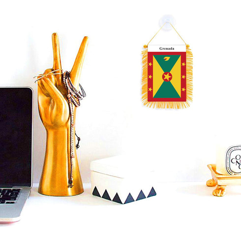 Grenada Rearview Mirror Flag - CaribeHeart Grenada