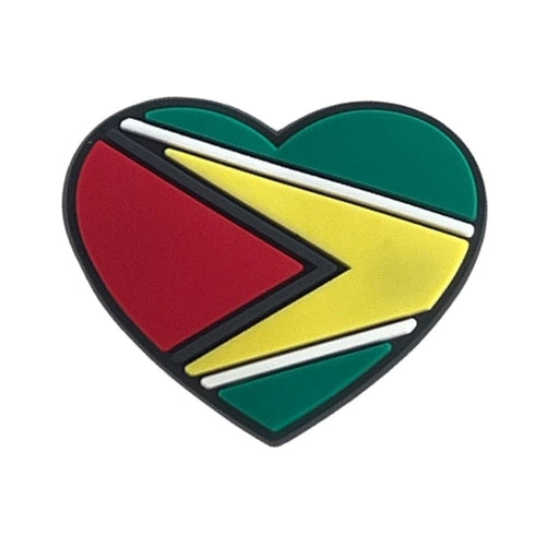 Guyana Flag Heart Shoe Charm Shoe Charm Guyana