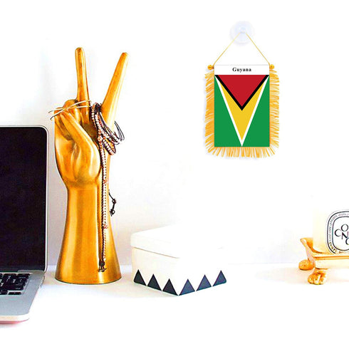 Guyana Rearview Mirror Flag - CaribeHeart Guyana