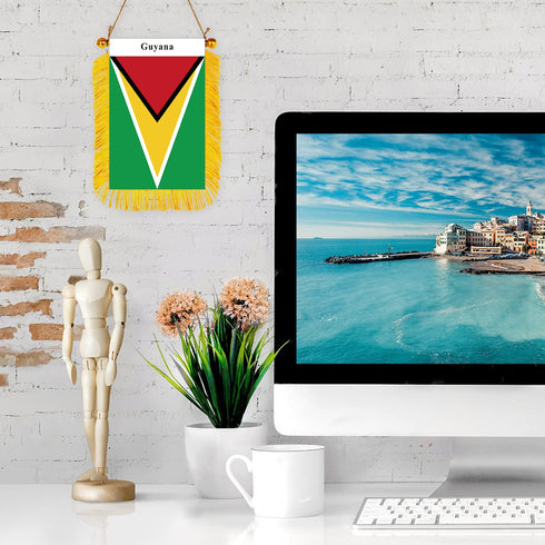 Guyana Rearview Mirror Flag - CaribeHeart Guyana