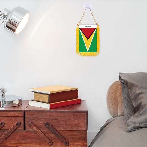 Guyana Rearview Mirror Flag - CaribeHeart Guyana