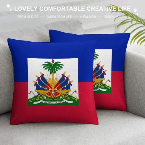 Haiti Flag Throw Pillow - CaribeHeart Haiti