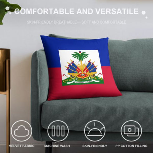 Haiti Flag Throw Pillow - CaribeHeart Haiti