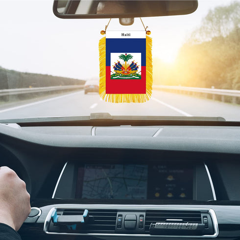 Haiti Rearview Mirror Flag - CaribeHeart Haiti