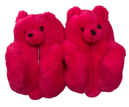 Hot Pink Teddy Slippers - CaribeHeart Teddy