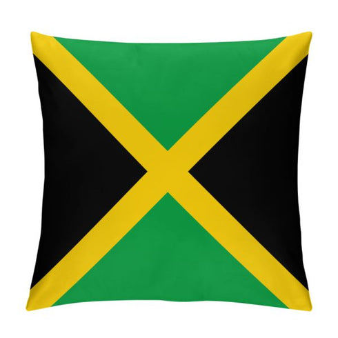 Jamaica Flag Throw Pillow - CaribeHeart Jamaica
