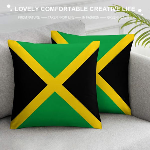 Jamaica Flag Throw Pillow - CaribeHeart Jamaica