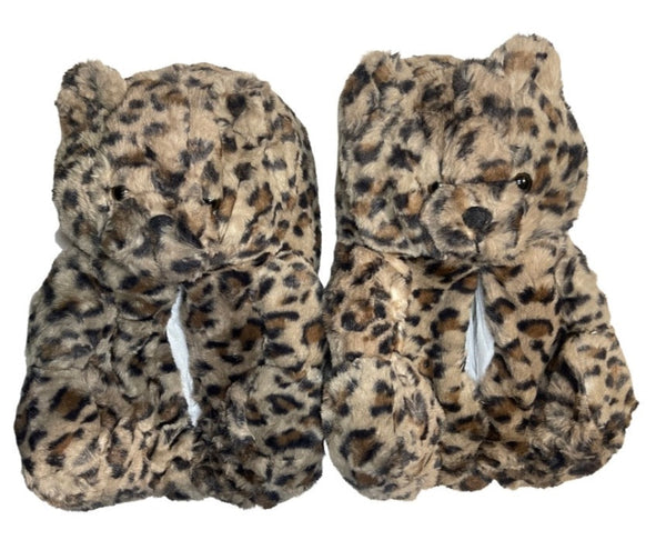 Leopard Teddy Slippers - CaribeHeart Teddy