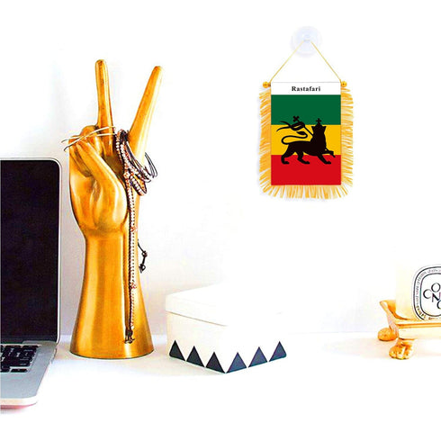 Lion Of Judah Rearview Mirror Flag Vehicle Rear View Mirror Ornaments Rasta