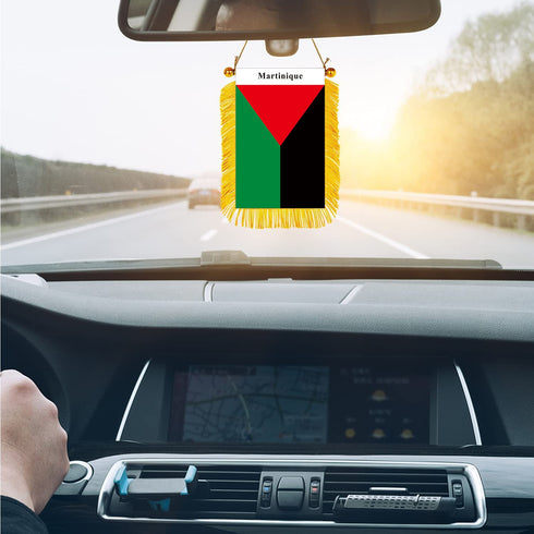 Martinique Rearview Mirror Flag - CaribeHeart Martinique