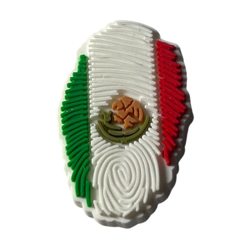 Mexico Flag Fingerprint Shoe Charm Shoe Charm Mexico