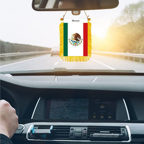 Mexico Rearview Mirror Flag - CaribeHeart Mexico