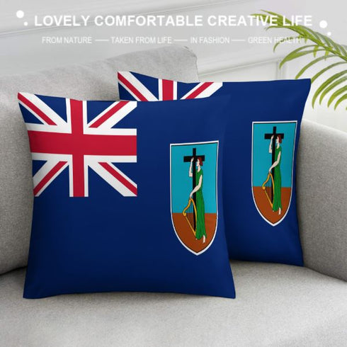 Montserrat Flag Throw Pillow - CaribeHeart Montserrat