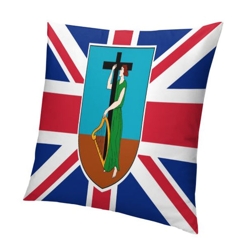 Montserrat Flag Throw Pillow - CaribeHeart Montserrat