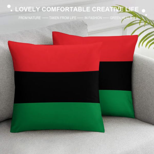 Pan Africa Flag Throw Pillow - CaribeHeart Pan Africa