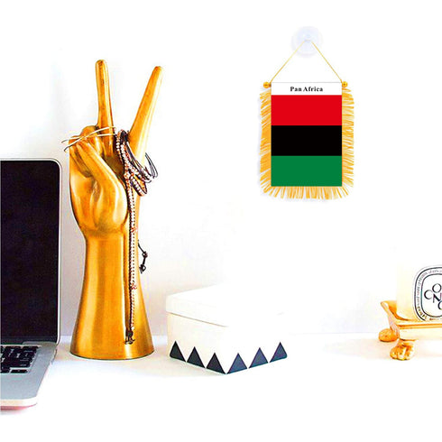 Pan Africa Rearview Mirror Flag - CaribeHeart Pan Africa