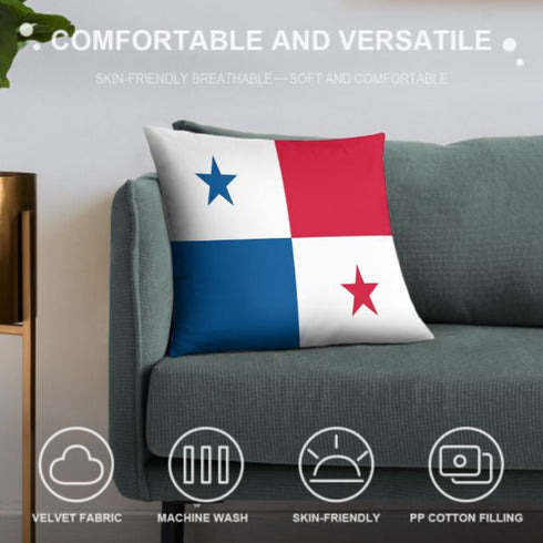 Panama Flag Throw Pillow - CaribeHeart Panama