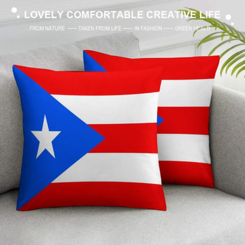 Puerto Rico Flag Throw Pillow - CaribeHeart Puerto Rico