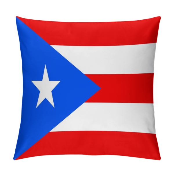 Puerto Rico Flag Throw Pillow - CaribeHeart Puerto Rico
