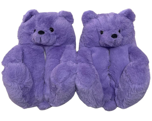 Purple Teddy Slippers - CaribeHeart Teddy