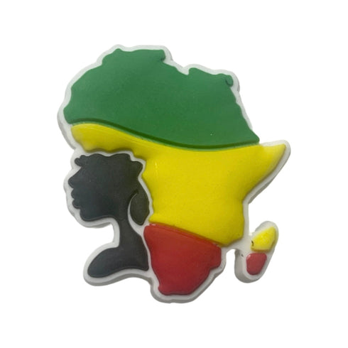 Rasta Afro Woman - Africa Map Shoe Charm - CaribeHeart Rasta