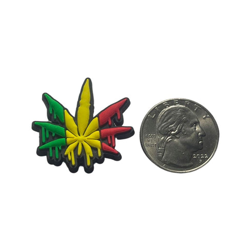 Rasta Leaf Shoe Charm - CaribeHeart 420