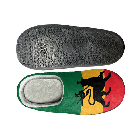 Rasta Lion Of Judah Cotton Slippers - CaribeHeart Rasta