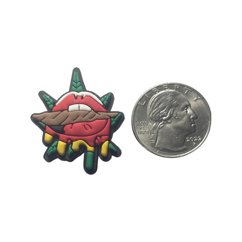 Rasta Lips Spliff Shoe Charm - CaribeHeart 420