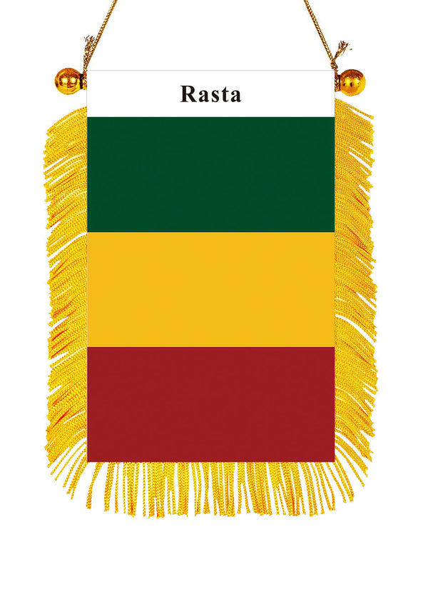 Rasta Rearview Mirror Flag - CaribeHeart Rasta
