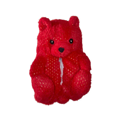 Red & Gold Dots Teddy Slippers - CaribeHeart Teddy