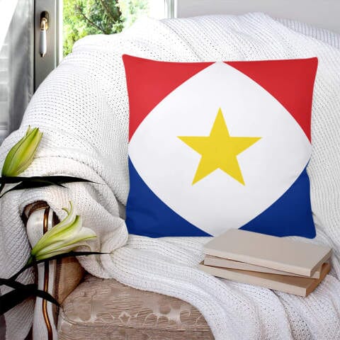 Saba Flag Throw Pillow Throw Pillows Saba
