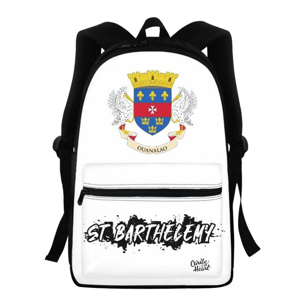 Saint Barthélemy Flag Backpack Saint Barthélemy White