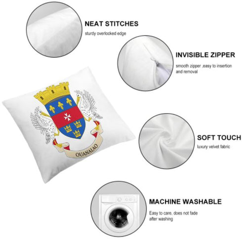 Saint Barthélemy Flag Throw Pillow - CaribeHeart Saint Barthelemy