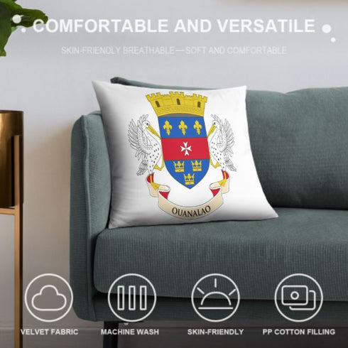 Saint Barthélemy Flag Throw Pillow - CaribeHeart Saint Barthelemy
